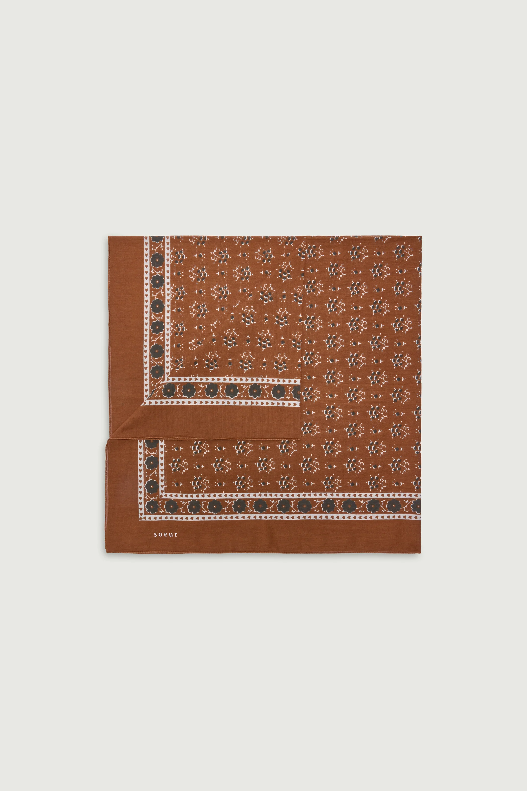 SCARF CLASSIQUE IN COTTON BROWN