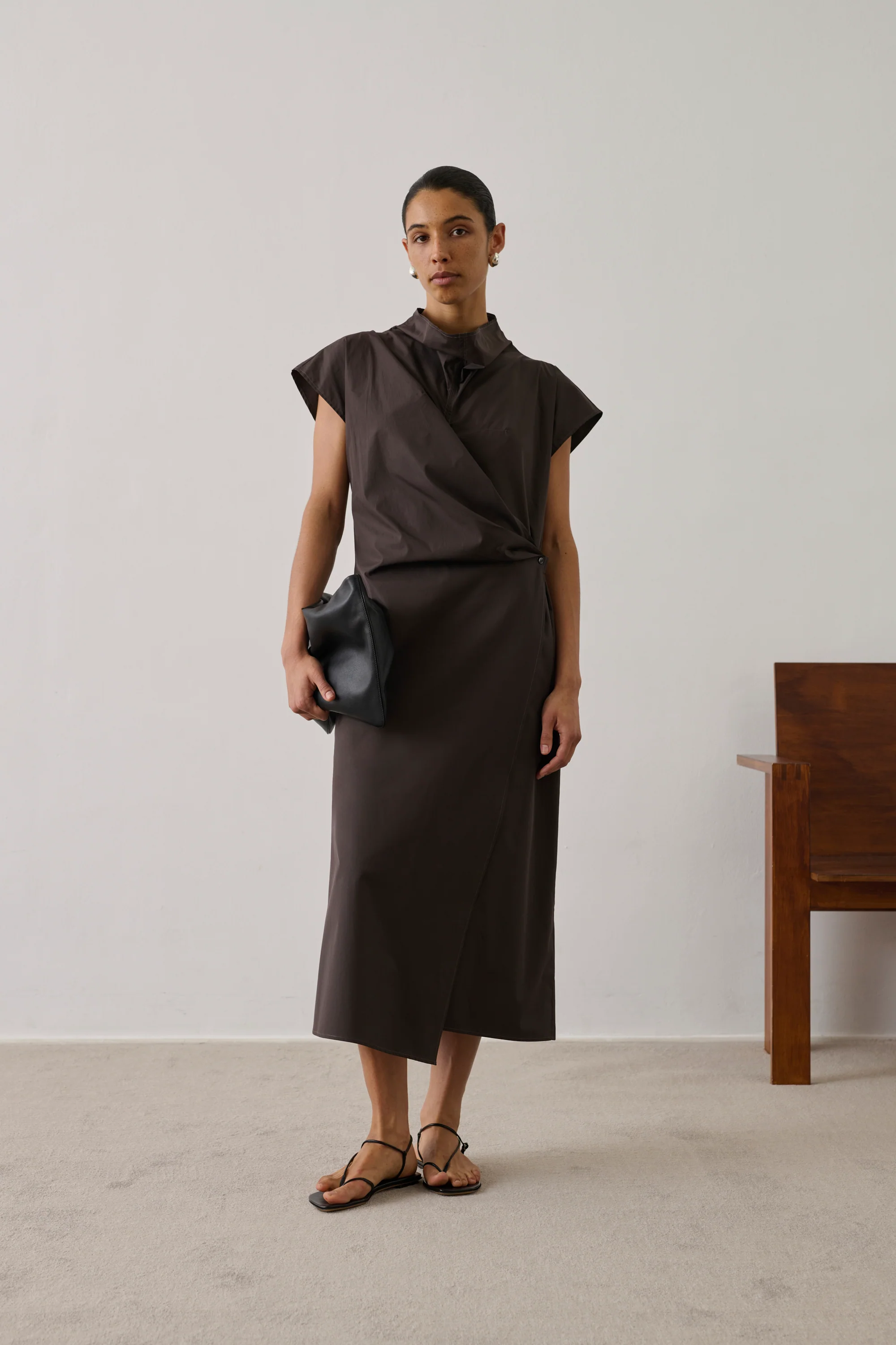 DRESS FOGGIA BROWN