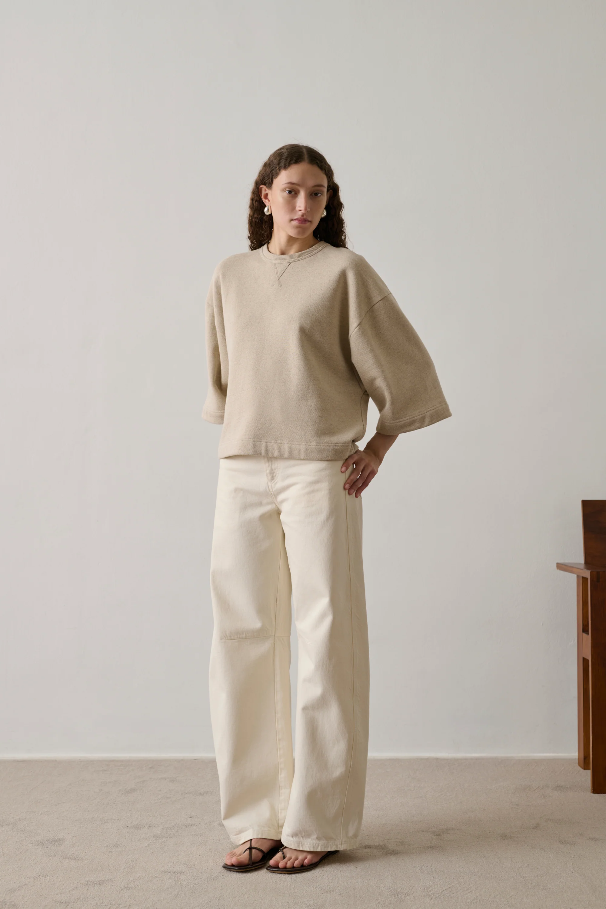 SWEATSHIRT IKSAN BEIGE - Image 3